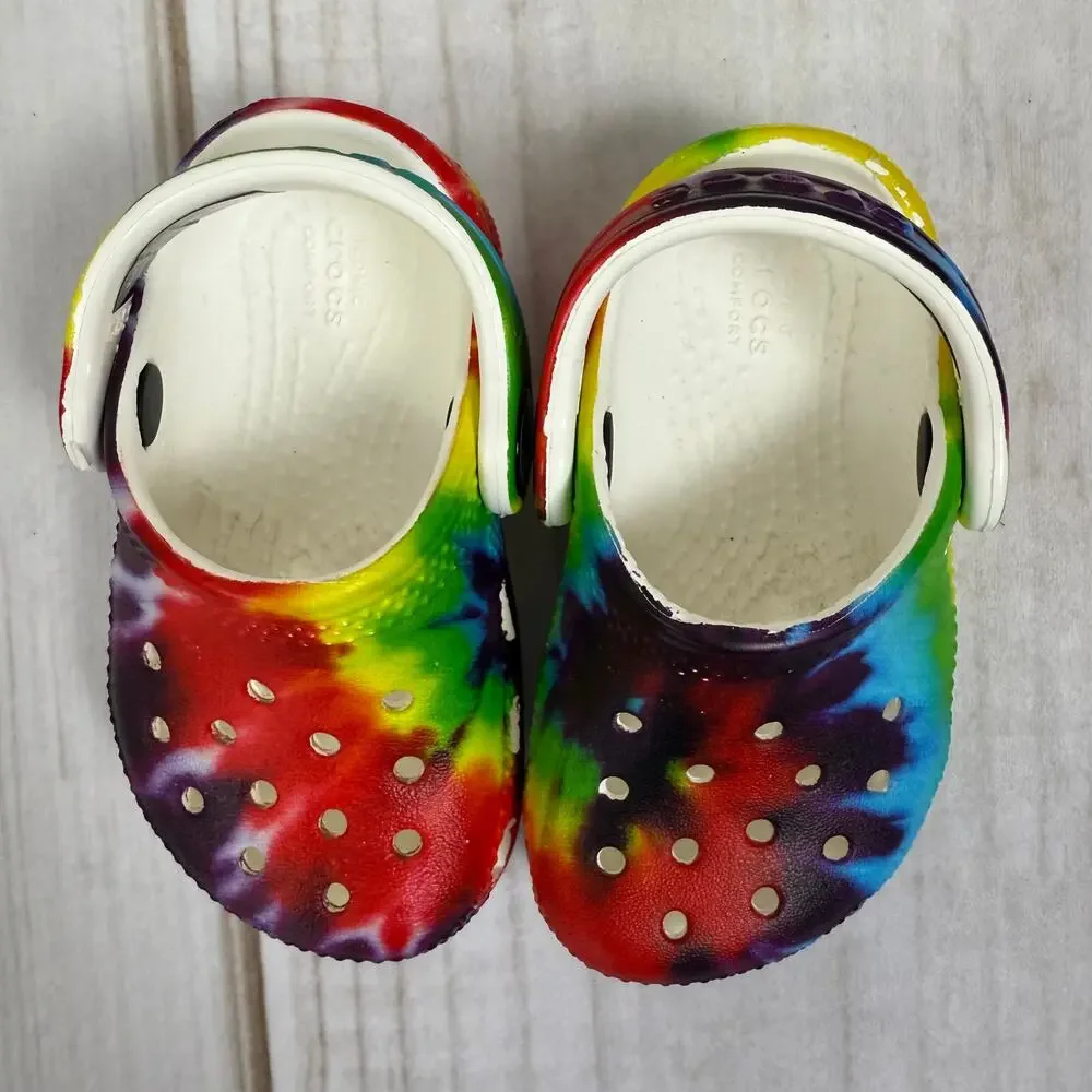crocs tie dye‎ toddler sandals 4C